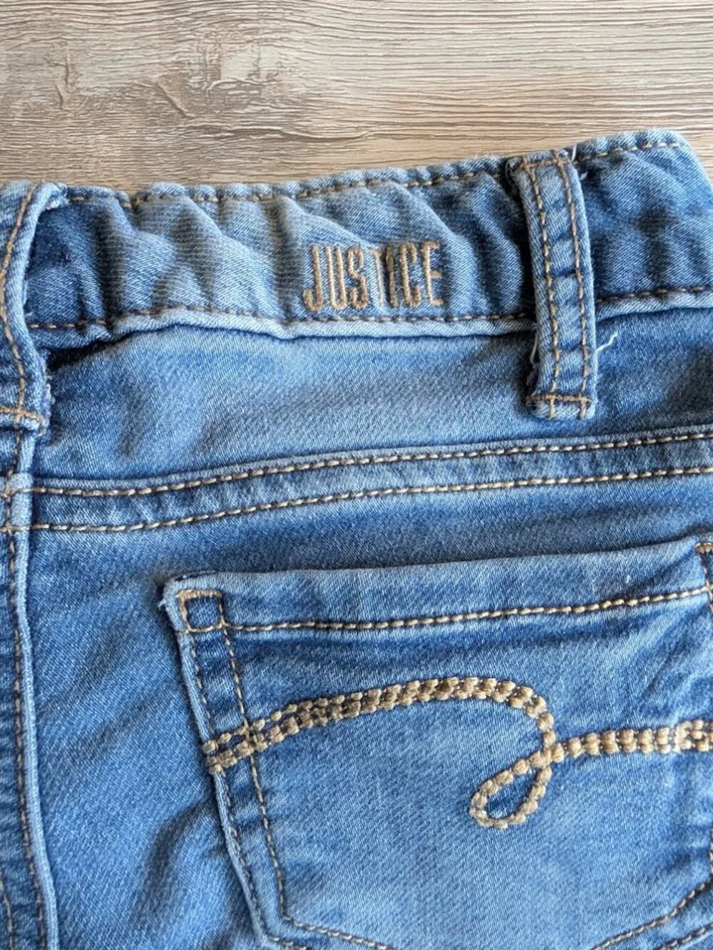 Justice Girls Cuffed Stretch Denim Jean Shorts * Size 7